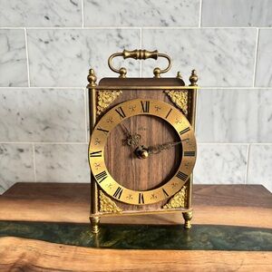 Vintage German Brass Mantel Clock - Tested and Working